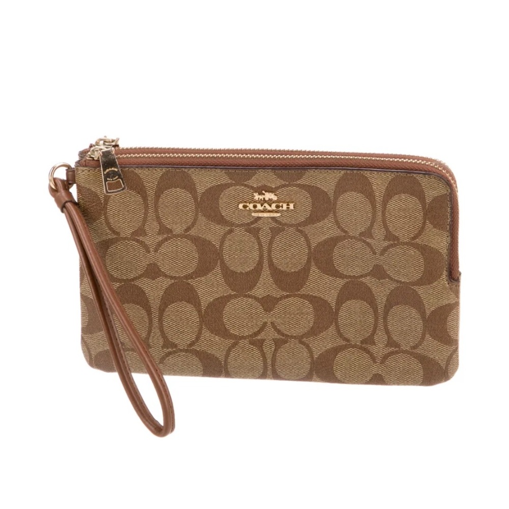 Coach monogram wristlet/ clutch bag